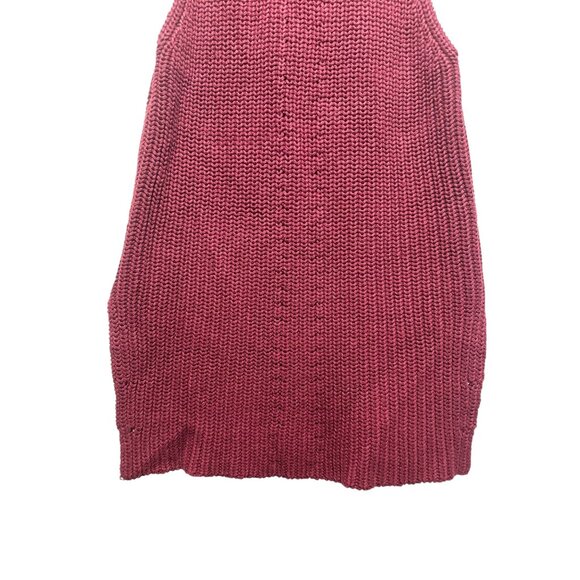 By Malene Birger Chunky Knit Linen Long Vest Womens Small Red Preppy Fisherman - Picture 13 of 16